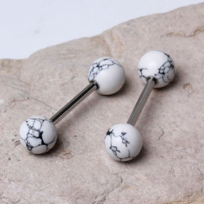 Nipple Bar Set with Synthetic Stones