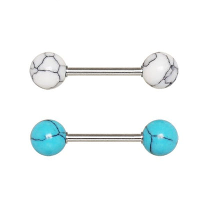 Nipple Bar Set with Synthetic Stones