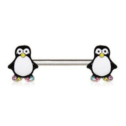 316L Stainless Steel Adorable Penguin Nipple Bar