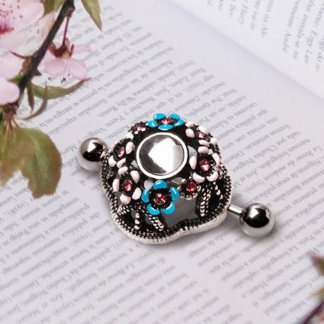 316L Stainless Steel Flower Field Dome Shape Nipple Shield