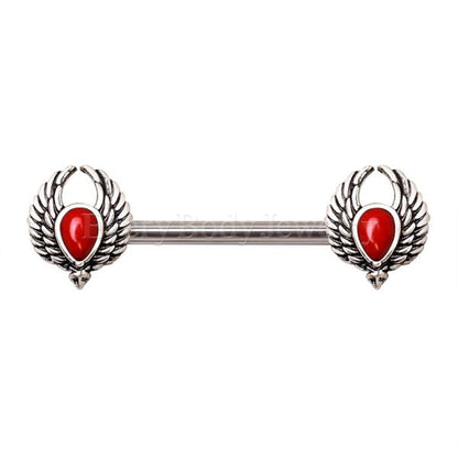 316L Stainless Steel Winged Blood Drop Nipple Bar