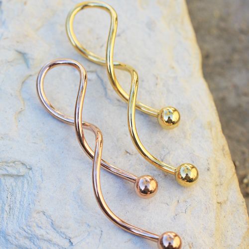 Gold Plated Spiral Navel Rings