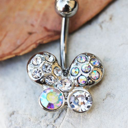 316L Stainless Steel Art of Brilliance Butterfly Gleam Navel Ring