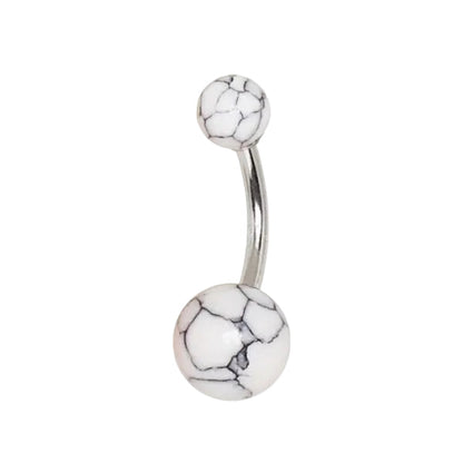 Navel Ring with Synthetic Stone