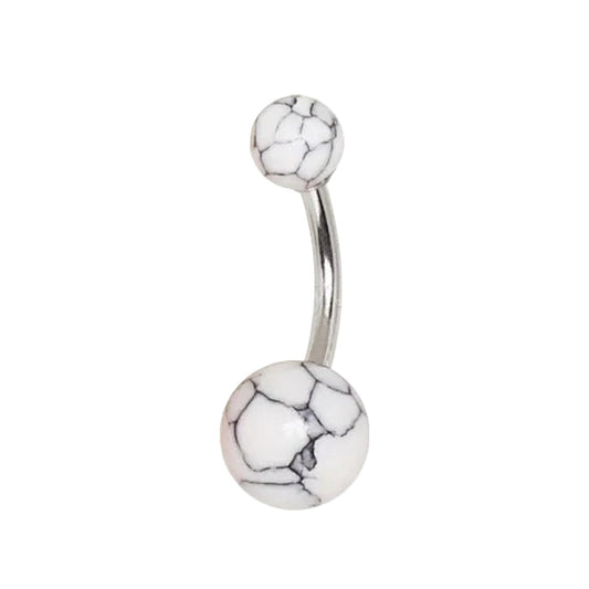 Navel Ring with Synthetic Stone