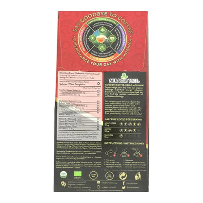 Organic Moringa Energy Tea - Cherry Chamomile - Natural Coffee Alternative