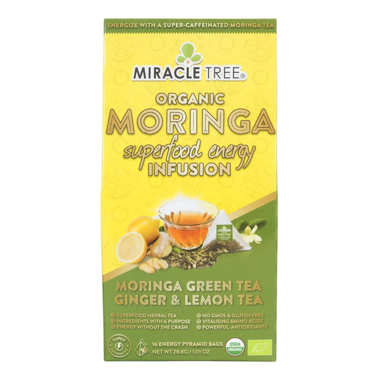 Organic Moringa Energy Tea - Ginger Lemon - Natural Coffee Alternative