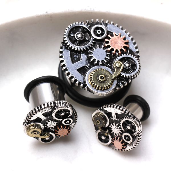 316L Surgical Steel Steampunk Gear Menagerie Plug