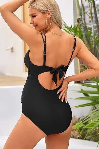 Maternity Swimsuit | Charmo Scallop V Neck Support