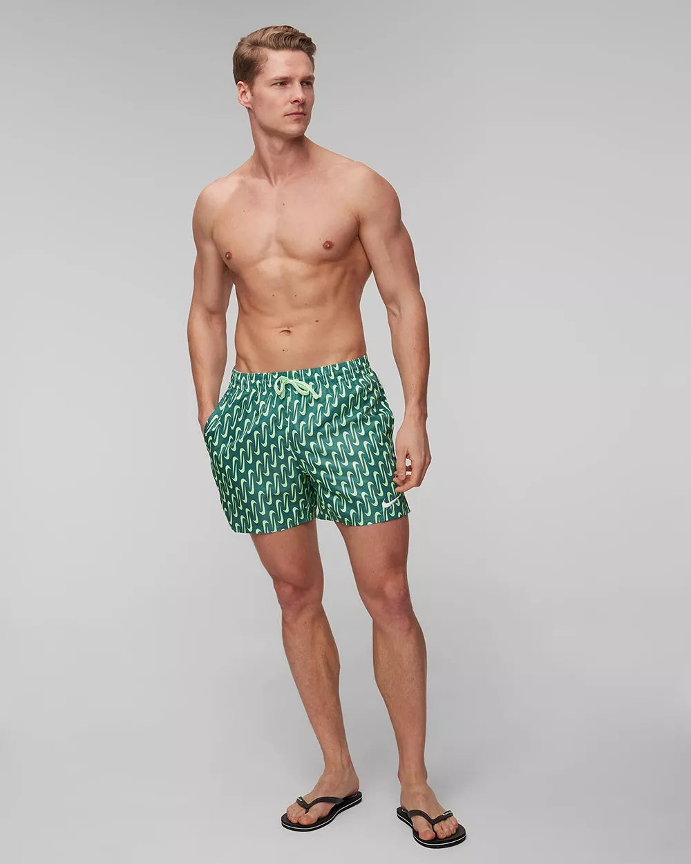 Nike Swim Men’s Geometric Green Swim Shorts – Spring/Summer Swimwear