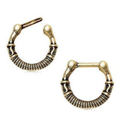 Greek Inspired Antique Gold Septum Clicker | Unisex | 316L Surgical Steel