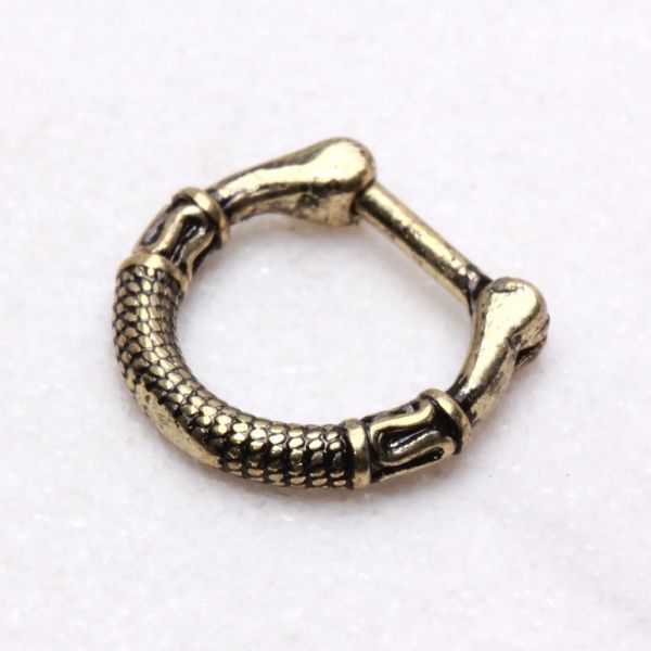Greek Inspired Antique Gold Septum Clicker | Unisex | 316L Surgical Steel