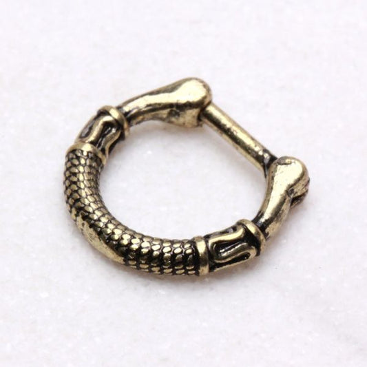Greek Inspired Antique Gold Septum Clicker | Unisex | 316L Surgical Steel