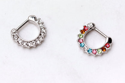316L Surgical Steel CZ Gemmed Septum Clicker
