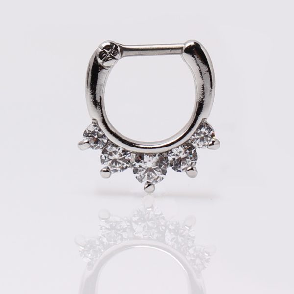 316L Surgical Steel Gemmed Princess Septum Clicker
