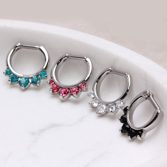 316L Surgical Steel Gemmed Princess Septum Clicker