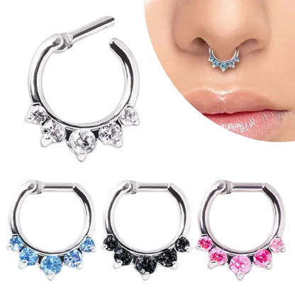 316L Surgical Steel Gemmed Princess Septum Clicker