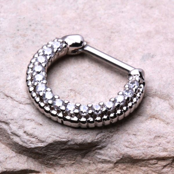 Sparkly Gemmed Septum Clicker