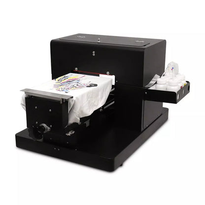 A4 Multicolor Flatbed DTG T-Shirt Printer – Direct-to-Garment Printing for Dark & Light Fabrics