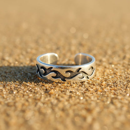 Adjustable Tribal Sterling Silver Toe Ring
