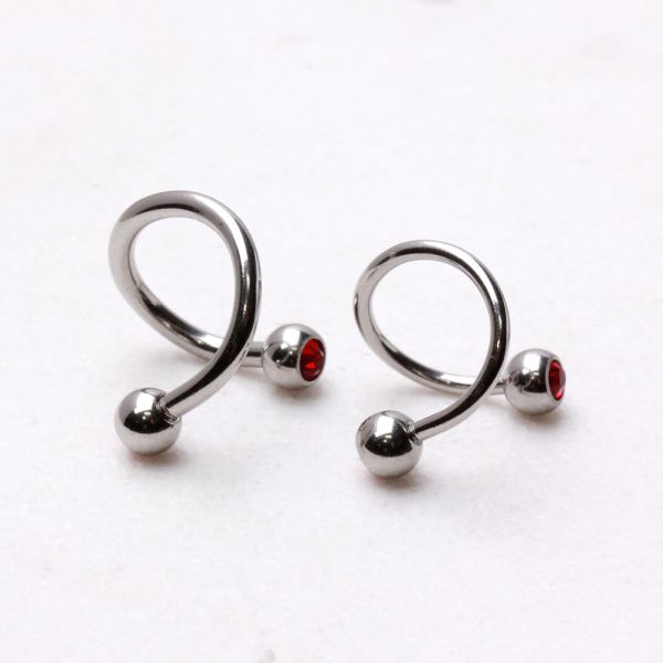 316L Surgical Steel Twist with Gemmed Balls