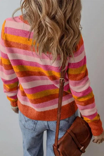 Sweaters YNIQUE Color Block Sweater Women's Fall Fashion Ribbed Knit Top