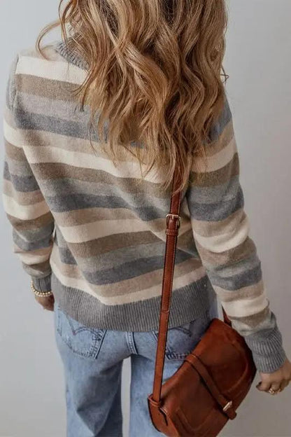 Sweaters YNIQUE Color Block Sweater Women's Fall Fashion Ribbed Knit Top